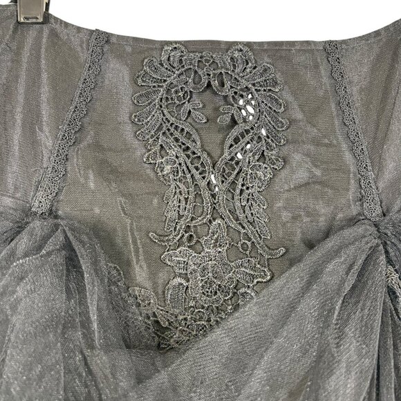 Punk Rave Black Lace Full Steampunk Goth Long Corset Skirt Women's Size Large - Picture 9 of 12